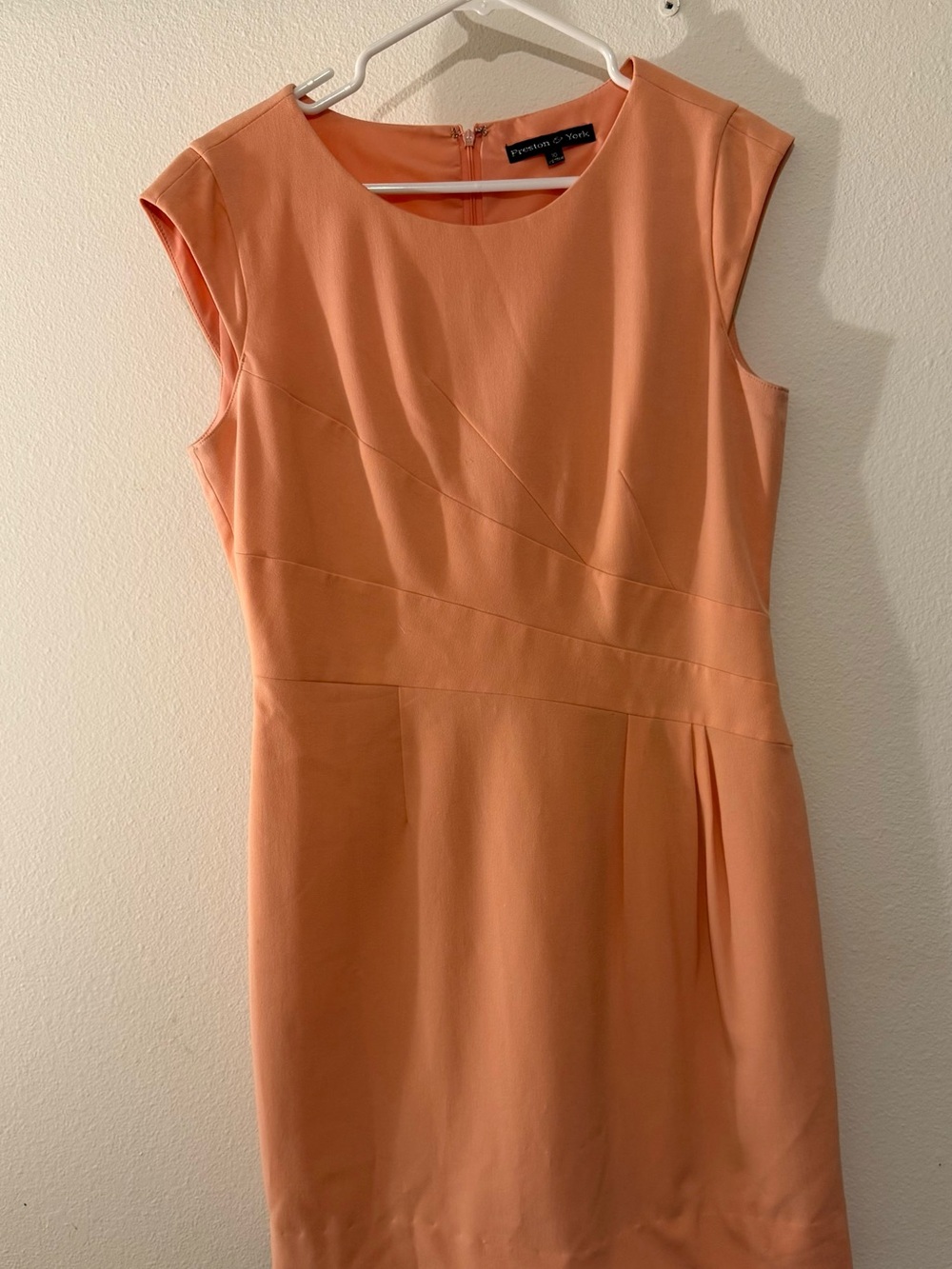 Preston & York Peach Cap-Sleeve Sheath Dress